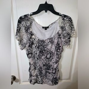 AB studio blouse with ruffles down the left, sad size large